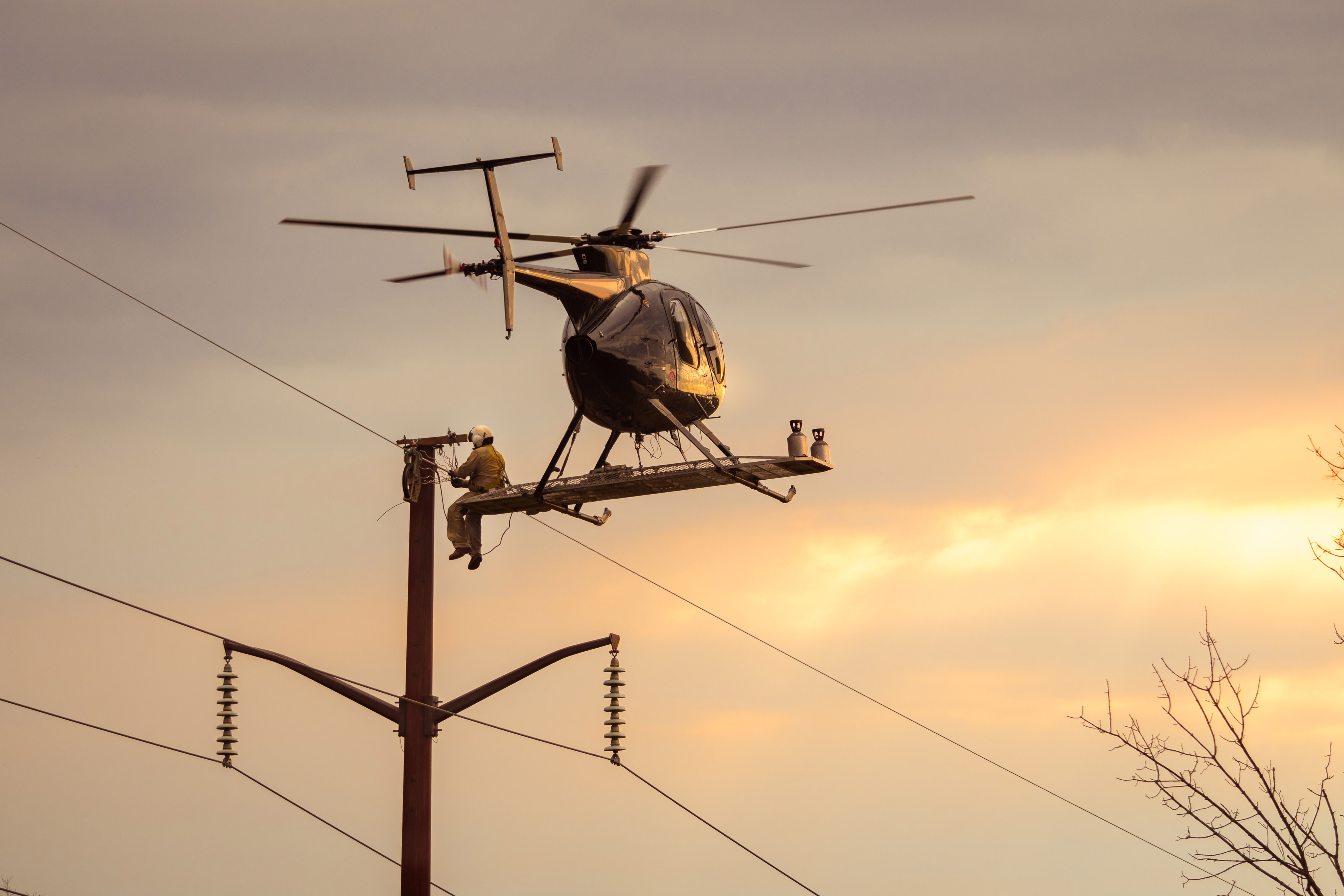 Shreveport Helicopter Pole Setting